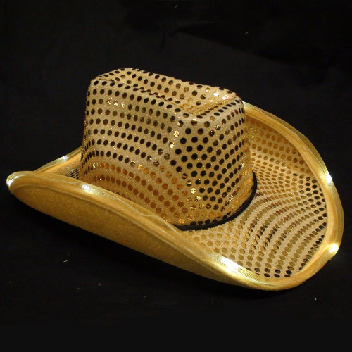 Gold Light Up Cowboy Hat LED Cowboy Light Up Hat