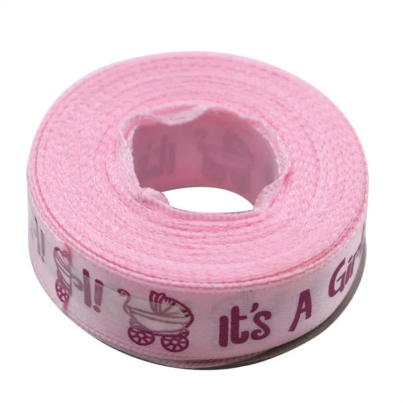 Baby Shower Ribbon Girl Pink Baby Shower Ribbon - Double Satin With ...