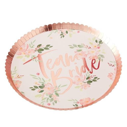 Team Bride Floral Hens Night Party Plates