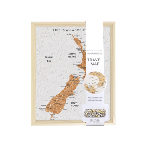 New Zealand Travel Map Cork Pin Board