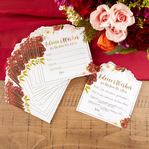 50 x Wedding Advice and Wishes Cards Guest Book Alternative