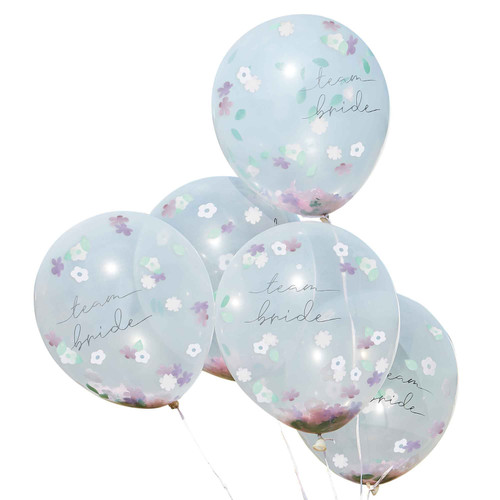 Team Bride Balloons with Flower Confetti