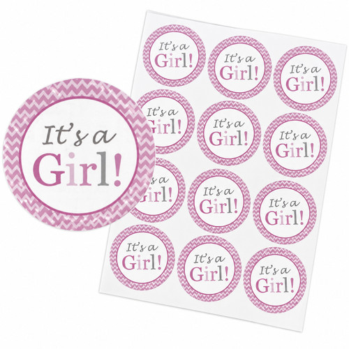 Its a Girl Baby Shower Stickers
