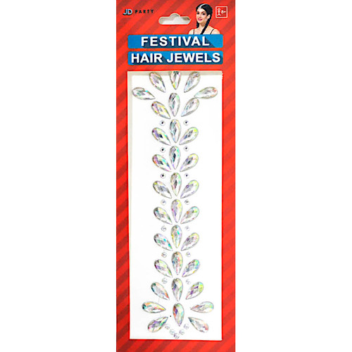 Silver Hair Strip Jewel Stickers