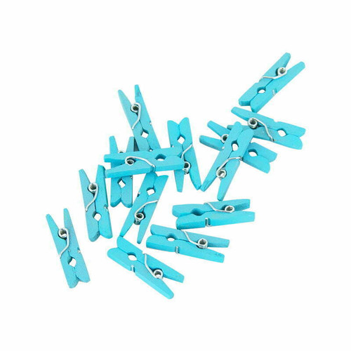 Blue Mini Wooden Pegs