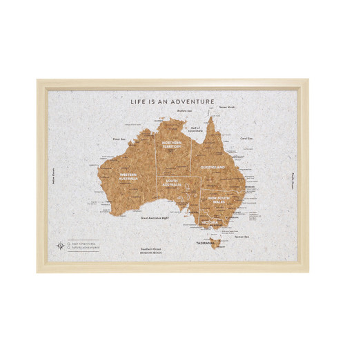 Australia Travel Map Cork Pin Board