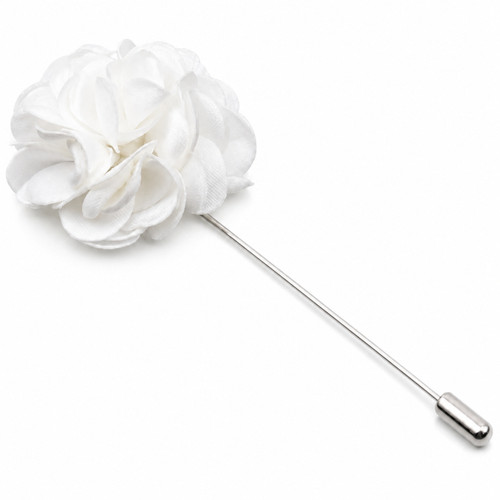 White Floral Lapel Pin