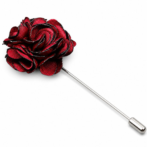 Red Floral Lapel Pin