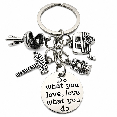 Camping Do What You Love Key Ring Gift