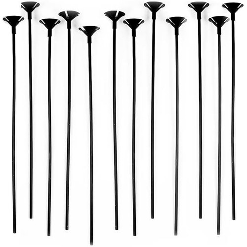 12 x Black Balloon Holder Sticks and Cups