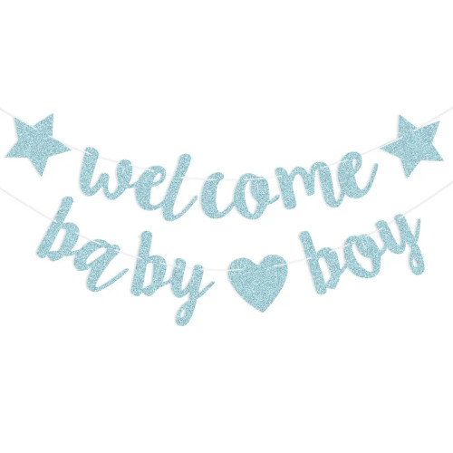 Welcome Baby Boy Banner