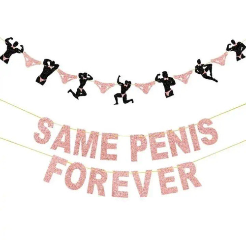 Same Penis Forever Glitter Banner