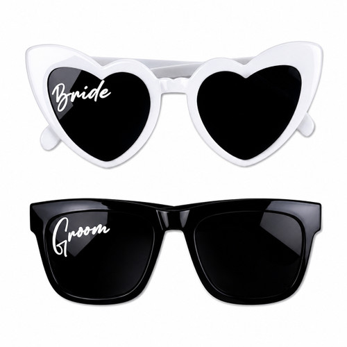 Bride and Groom Lens Script Sunglasses