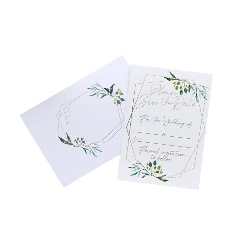 Greenery Save the Date Cards with Envelopes