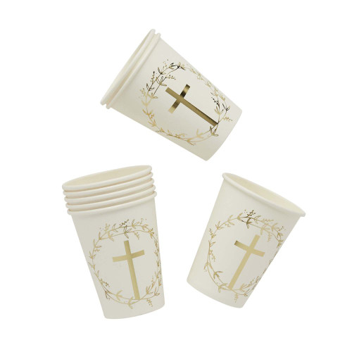 Gold Cross Party Cups