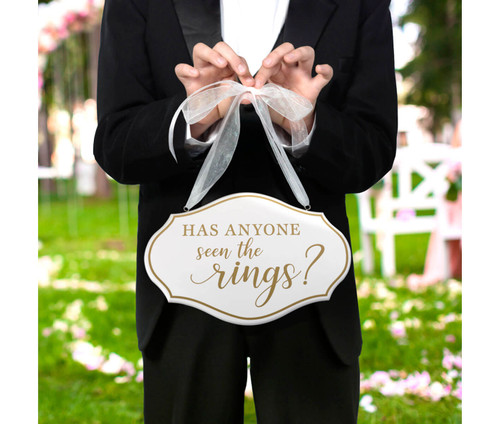 Has Anyone Seen the Rings Wedding Ceremony Sign