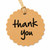 50 x Brown Kraft Favour Tags with String Scalloped Thank You