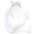 Bride Silver Glitter Headband with Veil 