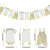 Baby Shower Banner Gold Clothes