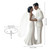 Dark Skin Bride and Groom Wedding Cake Topper with Veil