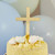 Gold Cross Cake Topper for Religious Celebrations
