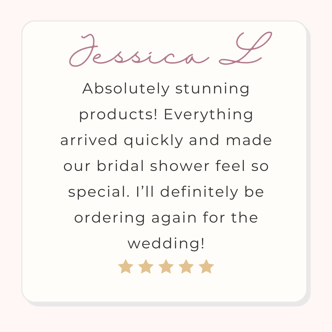 Customer review about bridal shower decorations from Gem’s Wedding Supplies
