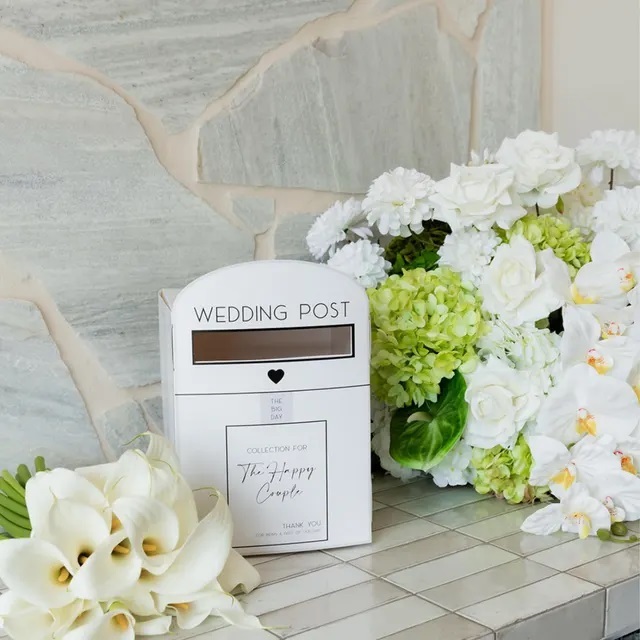 wedding post box reception card table decoration