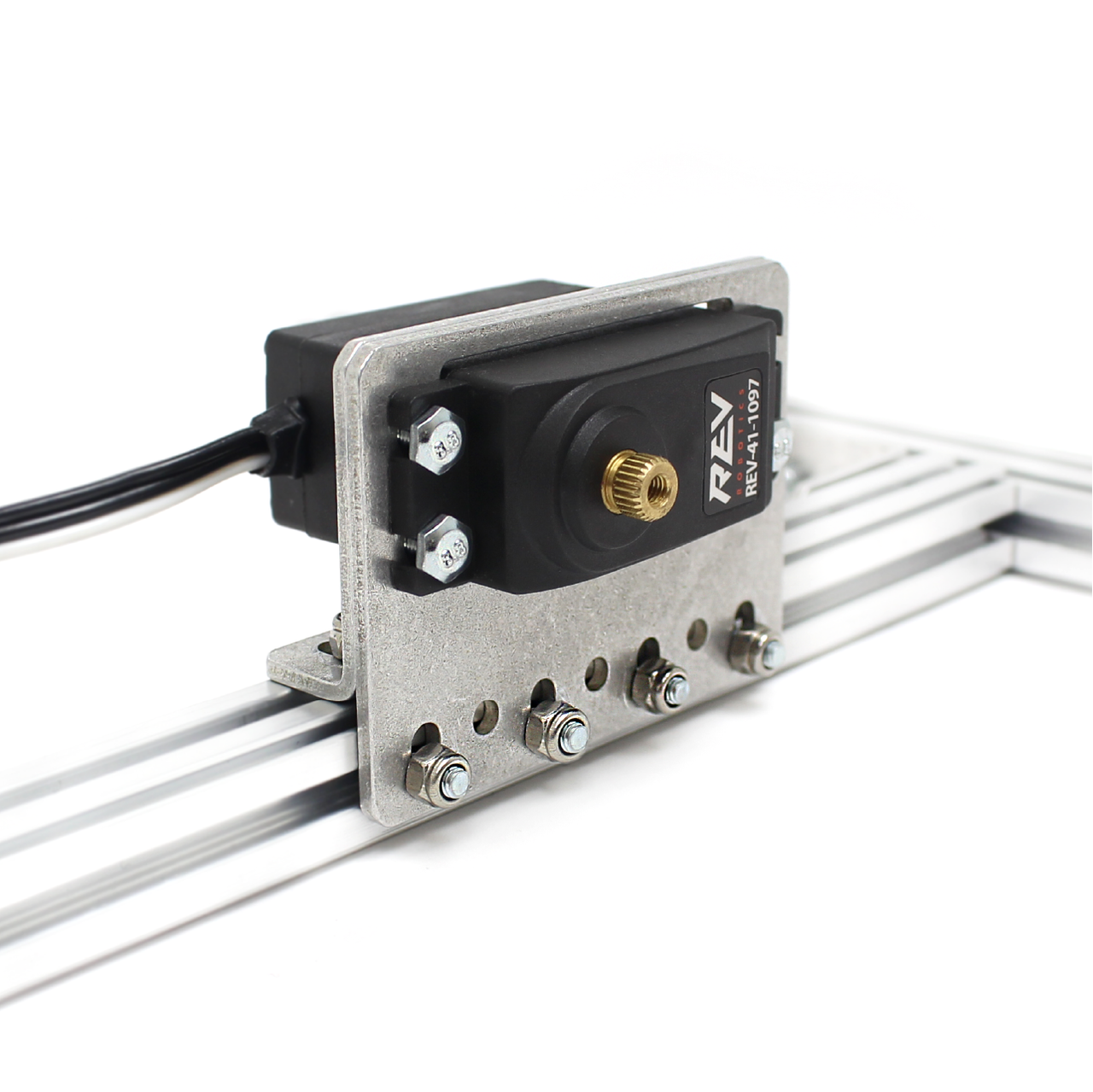 15mm Metal Flat Servo Bracket V2 4 Pack REV Robotics