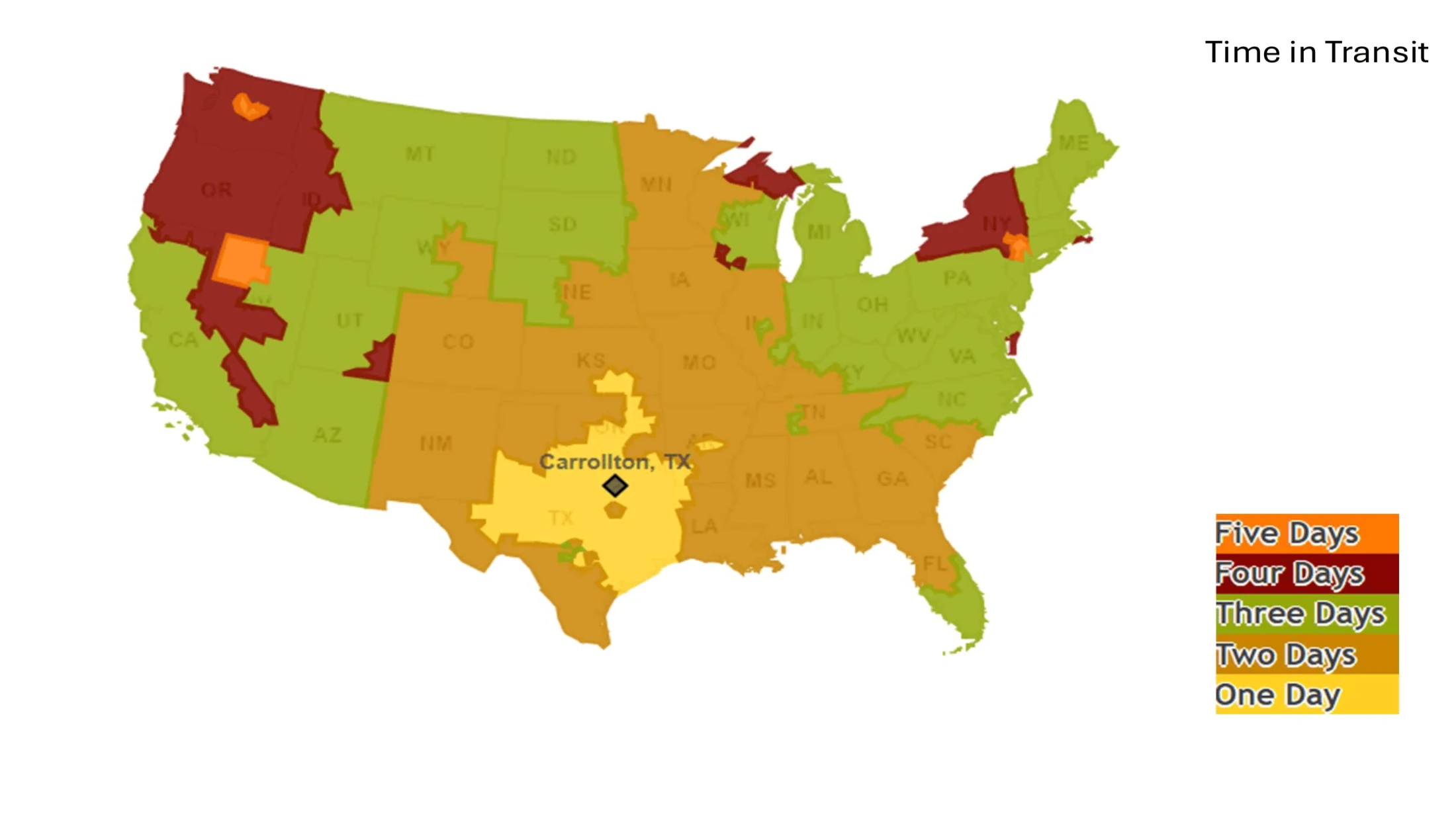 UPS Ground Map