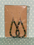 Beaded Teardrop Dangle Earrings - Army Green Jasper