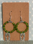 Beaded Hoop Dangle Earrings with Cactus Charm