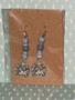 Light Blue Beaded Horseshoe Horse Dangle Earrings