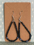 Beaded Teardrop Dangle Earrings - Dark Blue, Navy Blue