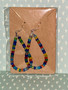 Beaded Teardrop Dangle Earrings - Frosted Glass - Red, Blue, Green