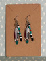 Feather Charm & Beaded Dangle Earrings - Red, White, Teal, Black