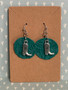 Leather & Cowboy Boot Charm Drop Earrings - Teal & Silver