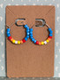 Beaded Hoop Earrings - Teal, Red, Orange, Yellow, White