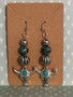 Bronze & Teal - Beaded Cow Skull head dangle earrings.