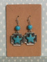 Star Badge Dangle Earrings - Turquoise & Silver