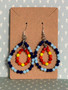 Crystal Cut Beaded Double Layer Teardrop Earrings - "Colorado" colors