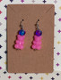 Gummi Bear Dangle Earrings - pink and purple  (version 3)