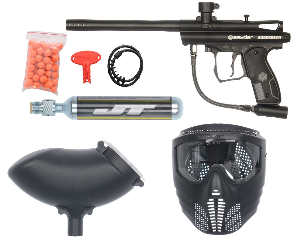 激安エアーガンスミス　Mr.Dealer Kingman Spyder Aggressor Ready 2 Play Paintball Marker Package - Black