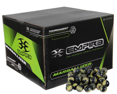 Empire Marballizer Tournament Grade Paintballs - Case of 500 - Neon Yellow Fill