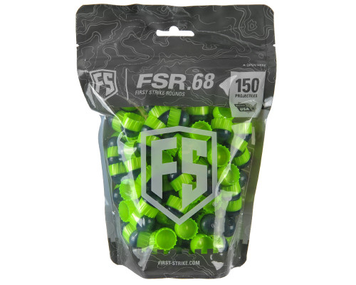 First Strike Paintball 150 Round Paintballs - FSR - Smoke/Green Shell - Green Fill