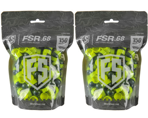 First Strike Paintball 300 Round Paintballs - FSR - Smoke/Yellow Shell - Yellow Fill