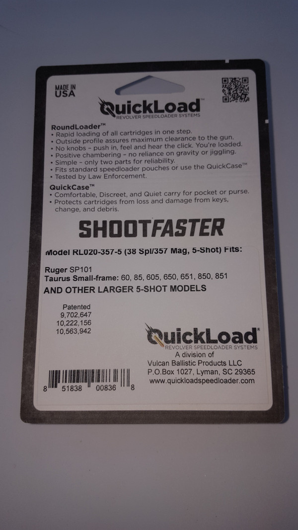RL020-357-5 (38 cal 5-shot) QuickLoad(R) RoundLoader(TM)