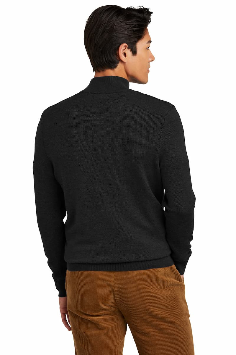 Washable Merino Birdseye 1/4 Zip Sweater - BB18412 Brooks Brothers