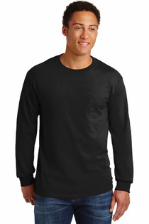 Ultra Cotton 100% US Cotton Long Sleeve T Shirt with Pocket