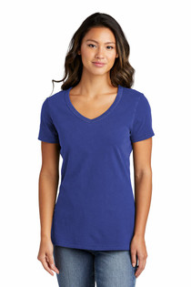 Ladies Beach Wash Garment Dyed V Neck Tee