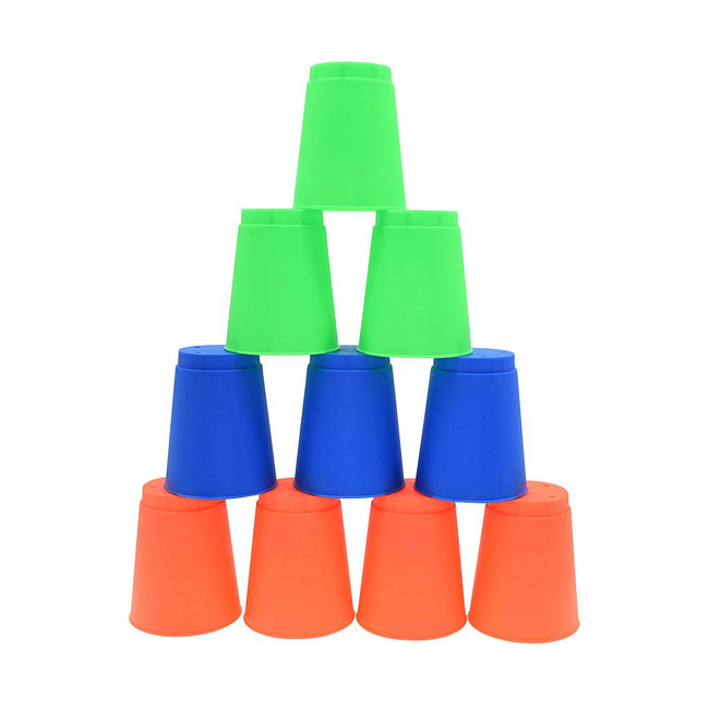 Stacking Cups (Pack of 12) (Blue/Green/Orange)